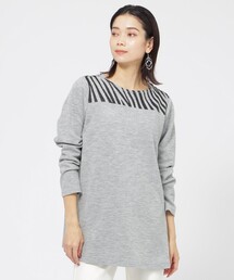 EVEX by KRIZIA（エヴェックスバイクリツィア）の「ウールジャカードチュニックプルオーバーカットソー（Tシャツ/カットソー）」