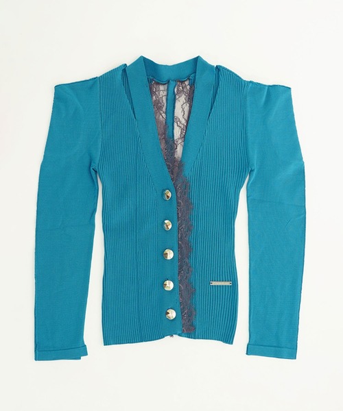 プランクプロジェクト　カーディガン　ブルー PRANK PROJECT（プランクプロジェクト）の「パフスリーブレース