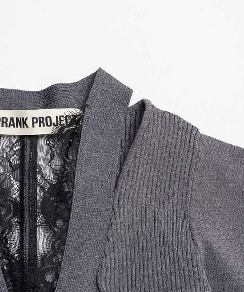 PRANK PROJECT（プランクプロジェクト）の「パフスリーブレースニットカーデ / Puff Sleeve Lace Knit Cardigan（カーディガン/ボレロ・レディース・グレー/ブルー/ブラック・FREE）」の7枚目の写真