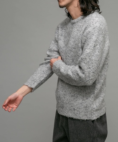 セール】ミックスカラーブークレニットプルオーバー（ニット