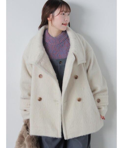 ehka sopo（エヘカソポ）の「シャギーミドル丈コート（その他アウター・レディース・グレー/オフホワイト/オリーブ・F）」の17枚目の写真