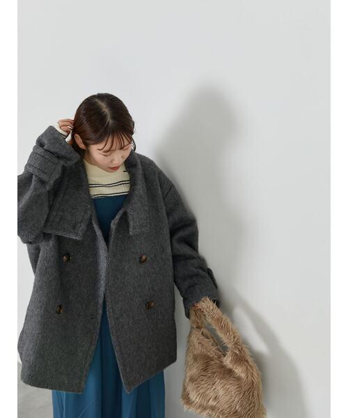 ehka sopo（エヘカソポ）の「シャギーミドル丈コート（その他アウター・レディース・グレー/オフホワイト/オリーブ・F）」の11枚目の写真