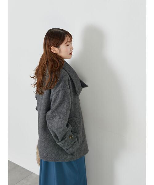 ehka sopo（エヘカソポ）の「シャギーミドル丈コート（その他アウター・レディース・グレー/オフホワイト/オリーブ・F）」の13枚目の写真