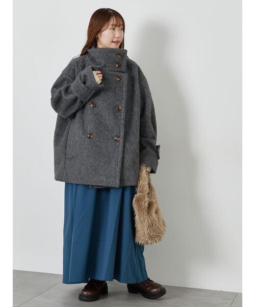 ehka sopo（エヘカソポ）の「シャギーミドル丈コート（その他アウター・レディース・グレー/オフホワイト/オリーブ・F）」の15枚目の写真