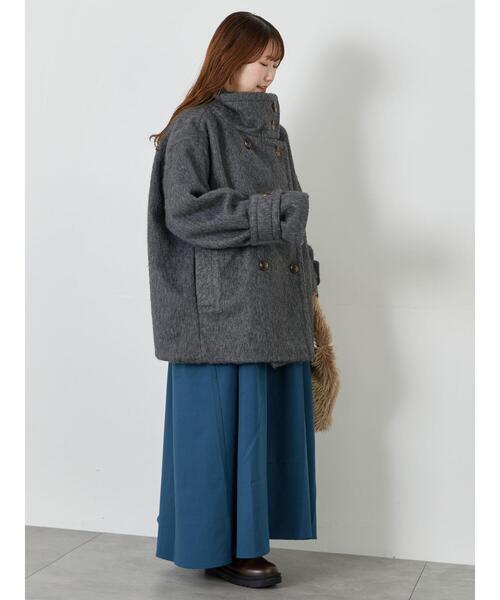 ehka sopo（エヘカソポ）の「シャギーミドル丈コート（その他アウター・レディース・グレー/オフホワイト/オリーブ・F）」の16枚目の写真