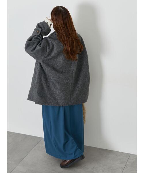 ehka sopo（エヘカソポ）の「シャギーミドル丈コート（その他アウター・レディース・グレー/オフホワイト/オリーブ・F）」の8枚目の写真