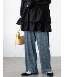 Lugnoncure（ルノンキュール）の「シャーリングベロアカットパンツ（その他パンツ）」