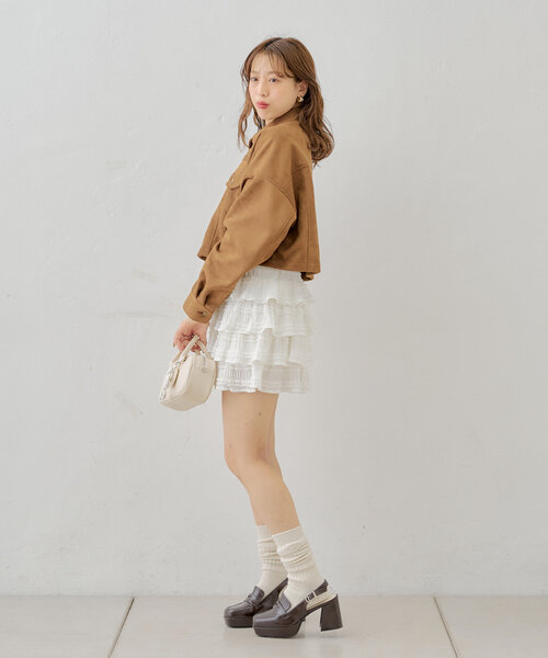 Chico（チコ）の「刺繡入りルーズソックス（ソックス/靴下・レディース・グレー/アイボリー/ブラック・FREE）」の7枚目の写真