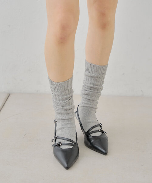 Chico（チコ）の「刺繡入りルーズソックス（ソックス/靴下・レディース・グレー/アイボリー/ブラック・FREE）」の10枚目の写真