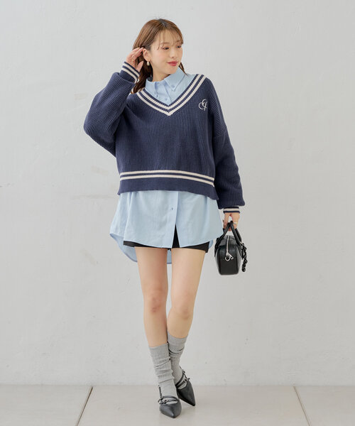 Chico（チコ）の「刺繡入りルーズソックス（ソックス/靴下・レディース・グレー/アイボリー/ブラック・FREE）」の13枚目の写真