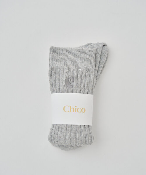 Chico（チコ）の「刺繡入りルーズソックス（ソックス/靴下・レディース・グレー/アイボリー/ブラック・FREE）」の17枚目の写真