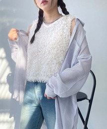 AS KNOW AS plus | ●ふわふわアソートデザインベスト(フェザー、フリンジ）(ベスト)