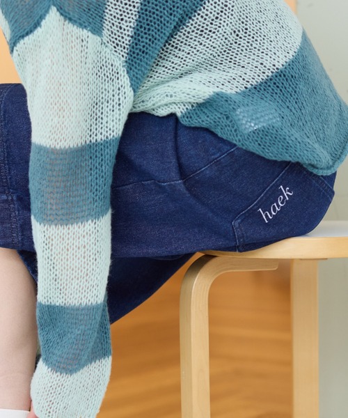 haek(ハク)の「half denim pants/ハーフデニムパンツ(デニムパンツ・レディース・ピンク/ブルー・MEDIUM/SMALL)」の17枚目の写真