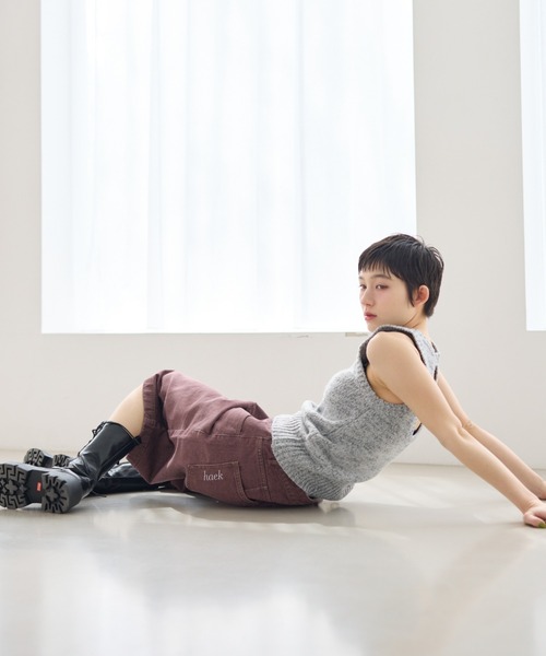 haek(ハク)の「half denim pants/ハーフデニムパンツ(デニムパンツ・レディース・ピンク/ブルー・MEDIUM/SMALL)」の21枚目の写真