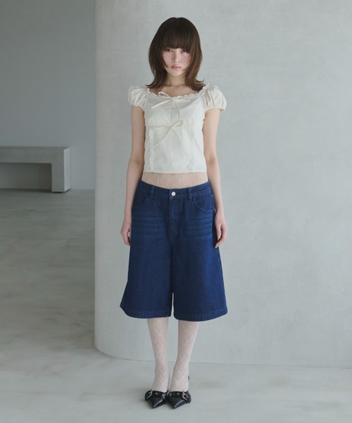 half denim pants/ハーフデニムパンツ（デニムパンツ）｜haek