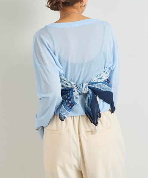 un dix cors（アンディコール）の「パネルプリントタッセル付きストール（ストール/ショール・レディース・グリーン/ネイビー・FREE）」の18枚目の写真