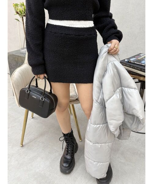 EVRIS(エヴリス)の「【インナーショーパン付】ダブルウエストファンシーヤーンミニスカート(スカート・レディース・グレー/ブラック・FREE)」の12枚目の写真