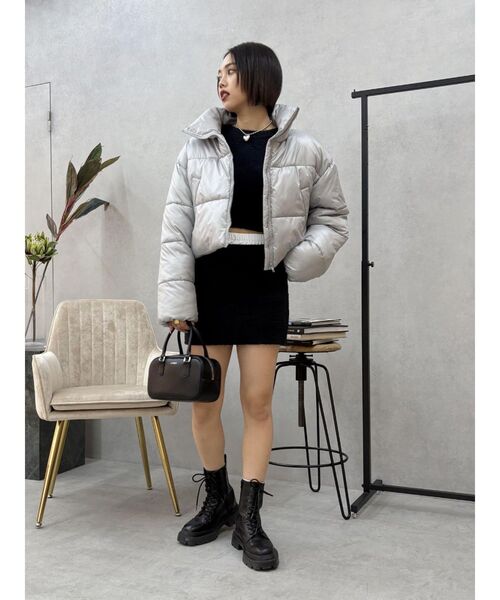 EVRIS(エヴリス)の「【インナーショーパン付】ダブルウエストファンシーヤーンミニスカート(スカート・レディース・グレー/ブラック・FREE)」の15枚目の写真