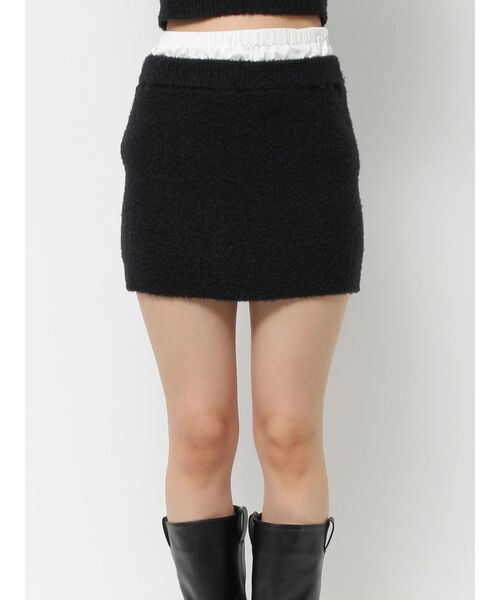 EVRIS(エヴリス)の「【インナーショーパン付】ダブルウエストファンシーヤーンミニスカート(スカート・レディース・グレー/ブラック・FREE)」の19枚目の写真