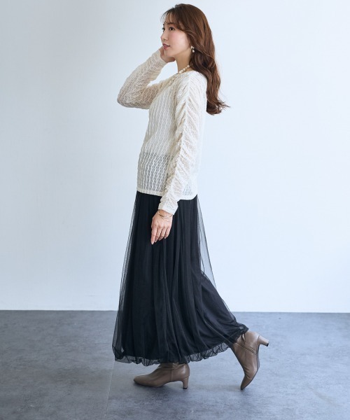 SMILE LAND（スマイルランド）の「袖ギャザートップス＜大きいサイズ有＞【OtonaSMILE】（Tシャツ/カットソー・レディース・ホワイト/ブラック・M/L/LL/3L/4L/5L）」の22枚目の写真