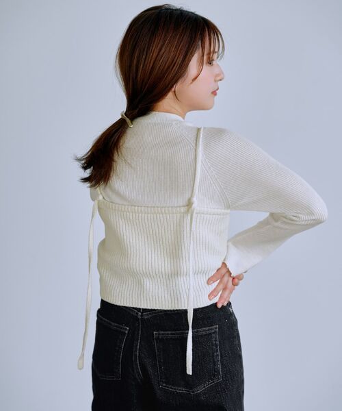 COHINA（コヒナ）の「モールキャミボレロセット 【低身長・小柄女性】（ニット/セーター・レディース・ネイビー/ピンク/ホワイト・ONE SIZE）」の6枚目の写真