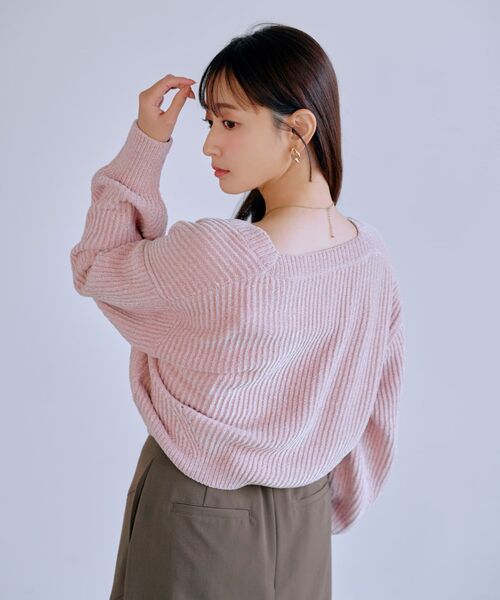 COHINA（コヒナ）の「モールキャミボレロセット 【低身長・小柄女性】（ニット/セーター・レディース・ネイビー/ピンク/ホワイト・ONE SIZE）」の10枚目の写真