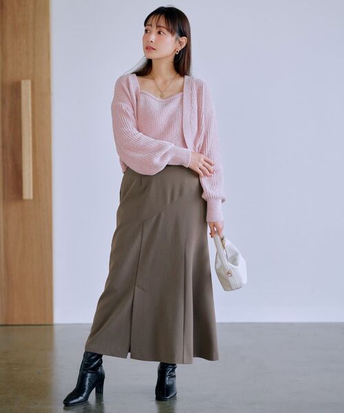 COHINA（コヒナ）の「モールキャミボレロセット 【低身長・小柄女性】（ニット/セーター・レディース・ネイビー/ピンク/ホワイト・ONE SIZE）」の12枚目の写真