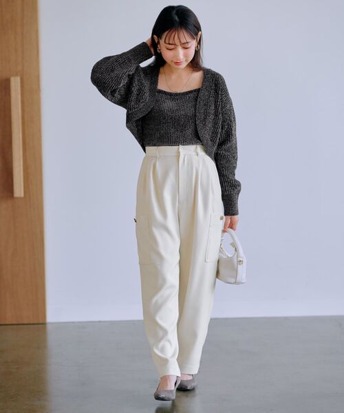 COHINA（コヒナ）の「モールキャミボレロセット 【低身長・小柄女性】（ニット/セーター・レディース・ネイビー/ピンク/ホワイト・ONE SIZE）」の16枚目の写真