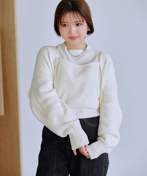 COHINA（コヒナ）の「モールキャミボレロセット 【低身長・小柄女性】（ニット/セーター・レディース・ネイビー/ピンク/ホワイト・ONE SIZE）」の4枚目の写真