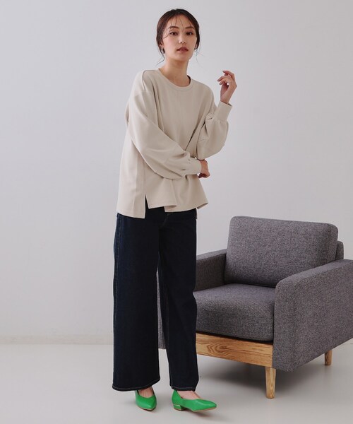 OPAQUE.CLIP（オペークドットクリップ）の「◆ボリュームスリーブトップス【洗濯機洗い可】（Tシャツ/カットソー・レディース・ホワイト/ライトベージュ/グレー/ブラック・38/40/42）」の17枚目の写真