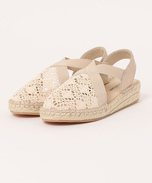 JILL STUART(ジルスチュアート)の「レースエスパドリーユサンダル(パンプス・レディース・ブラック/ライトベージュ・23.0cm/23.5cm/24.0cm/24.5cm/22.5cm)」の1枚目の写真