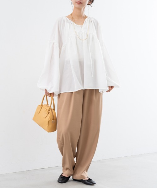 refinedworks(リファインドワークス)の「【refinedworks】軽い着心地 が 魅力的な ボイルブラウス !(シャツ/ブラウス・レディース・ブルー/オフホワイト/ブラック・FREE)」の6枚目の写真
