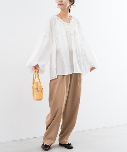 refinedworks(リファインドワークス)の「【refinedworks】軽い着心地 が 魅力的な ボイルブラウス !(シャツ/ブラウス・レディース・ブルー/オフホワイト/ブラック・FREE)」の9枚目の写真