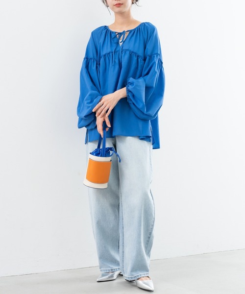 refinedworks(リファインドワークス)の「【refinedworks】軽い着心地 が 魅力的な ボイルブラウス !(シャツ/ブラウス・レディース・ブルー/オフホワイト/ブラック・FREE)」の17枚目の写真