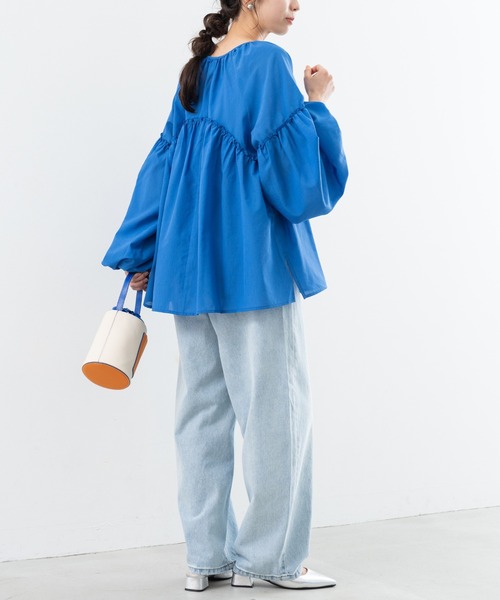 refinedworks(リファインドワークス)の「【refinedworks】軽い着心地 が 魅力的な ボイルブラウス !(シャツ/ブラウス・レディース・ブルー/オフホワイト/ブラック・FREE)」の19枚目の写真
