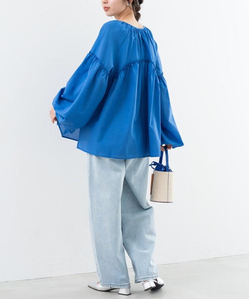 refinedworks(リファインドワークス)の「【refinedworks】軽い着心地 が 魅力的な ボイルブラウス !(シャツ/ブラウス・レディース・ブルー/オフホワイト/ブラック・FREE)」の20枚目の写真