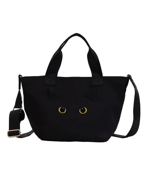 COOCO（クーコ）の「CAT's eye刺繍2WAYトートバッグ（トートバッグ・レディース・ブラック/グレー/ベージュ・FREE）」の4枚目の写真