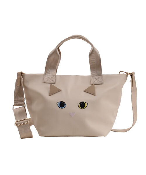 COOCO（クーコ）の「CAT's eye刺繍2WAYトートバッグ（トートバッグ・レディース・ブラック/グレー/ベージュ・FREE）」の5枚目の写真