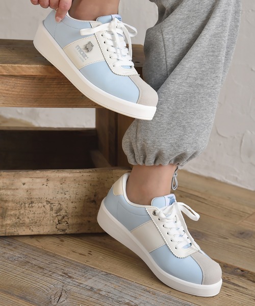 BETTY CLUB（ベティクラブ）の「moz(モズ) 厚底軽量  メタルロゴ スムース×スウェード調スニーカー（スニーカー・レディース・ブラック/ライトブルー/ホワイト・22.5cm/23.0cm/23.5cm/24.0cm/24.5cm）」の16枚目の写真