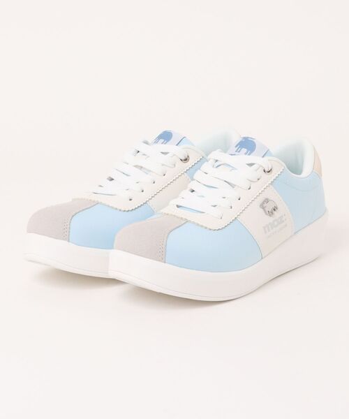 BETTY CLUB（ベティクラブ）の「moz(モズ) 厚底軽量  メタルロゴ スムース×スウェード調スニーカー（スニーカー・レディース・ブラック/ライトブルー/ホワイト・22.5cm/23.0cm/23.5cm/24.0cm/24.5cm）」の6枚目の写真