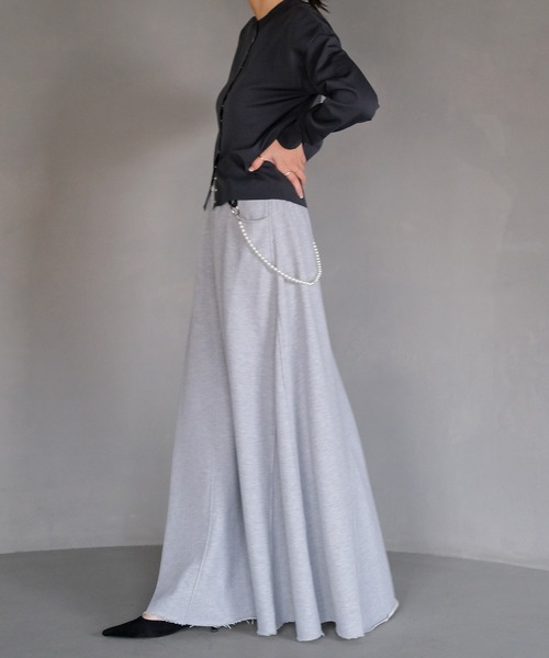 AKTE(アクテ)の「スウェットマキシスカート(スカート・レディース・アイボリー/ブラック/グレー・1/2/2T)」の7枚目の写真