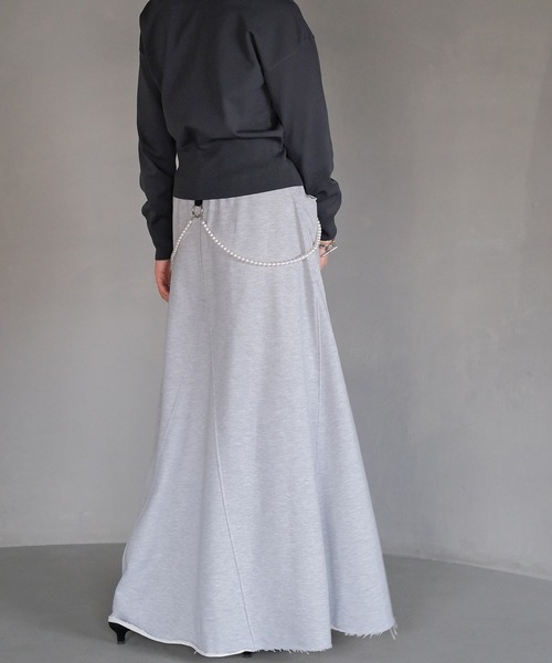 AKTE(アクテ)の「スウェットマキシスカート(スカート・レディース・アイボリー/ブラック/グレー・1/2/2T)」の8枚目の写真