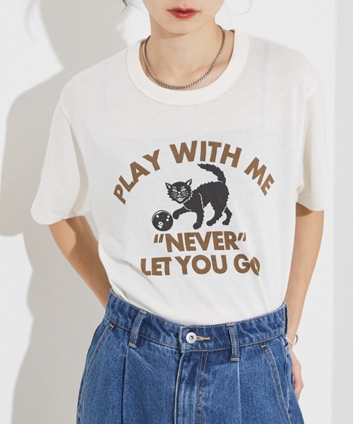 tシャツ RUSSELL別注 CAT モチーフ Tシャツ レディース メンズ RUSSELL別注 CAT モチーフ Tシャツ（Tシャツ/カットソー