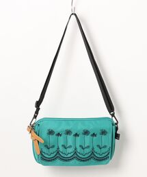 「glanta」フラワースカラップ刺繍ウォレットショルダーバッグ