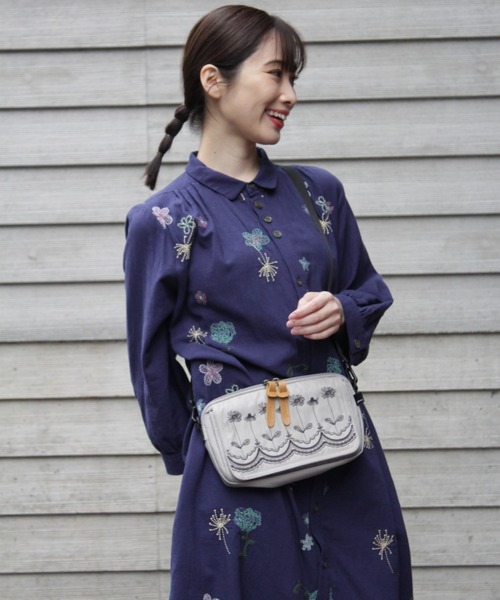 SUPER HAKKA（スーパーハッカ）の「「glanta」フラワースカラップ刺繍ウォレットショルダーバッグ（ショルダーバッグ・レディース・ブラック/グレー/グリーン・FREE）」の12枚目の写真