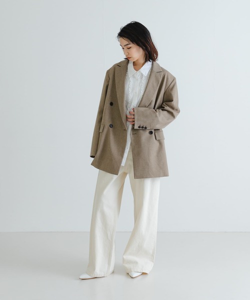 URBAN RESEARCH（アーバンリサーチ）の「レギュラーカラーフリルシャツ（シャツ/ブラウス・レディース・オフホワイト/ブルー/グレー・FREE）」の10枚目の写真