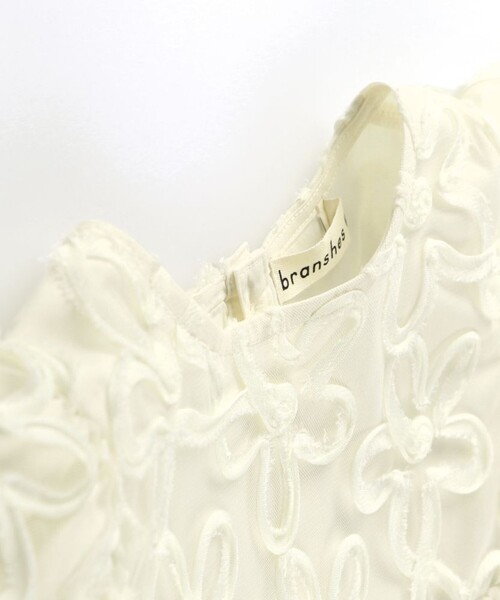 BRANSHES（ブランシェス）の「【プチレディ】フラワーチュールブラウス（シャツ/ブラウス・キッズ・ブラック/ライトグリーン/アイボリー・100/110/120/130/140/150/90）」の7枚目の写真