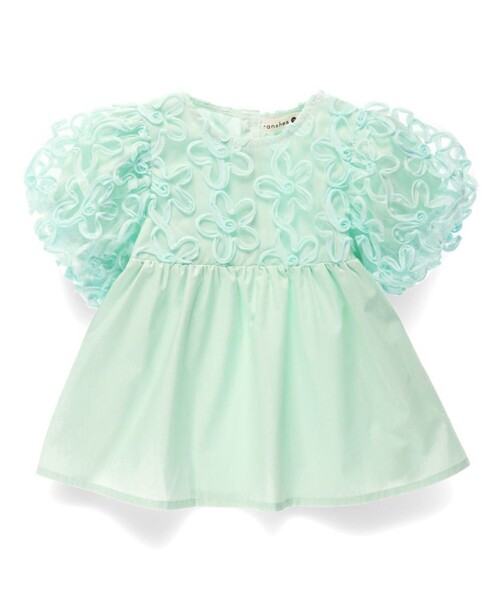 BRANSHES（ブランシェス）の「【プチレディ】フラワーチュールブラウス（シャツ/ブラウス・キッズ・ブラック/ライトグリーン/アイボリー・100/110/120/130/140/150/90）」の12枚目の写真