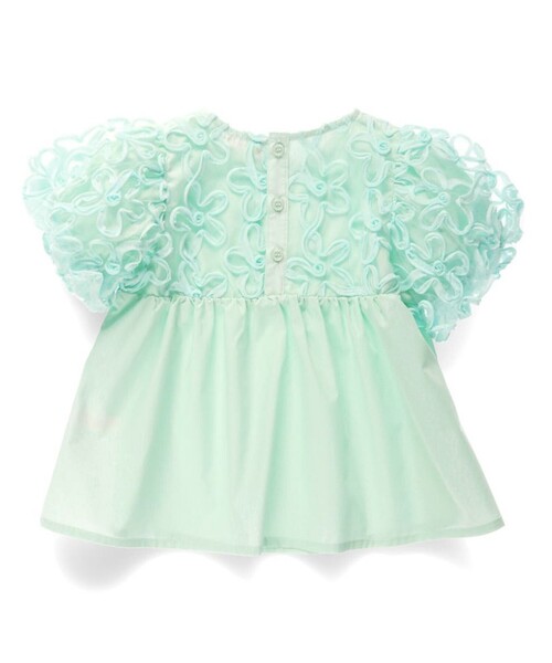 BRANSHES（ブランシェス）の「【プチレディ】フラワーチュールブラウス（シャツ/ブラウス・キッズ・ブラック/ライトグリーン/アイボリー・100/110/120/130/140/150/90）」の11枚目の写真