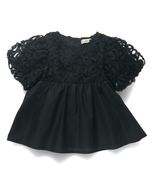 BRANSHES（ブランシェス）の「【プチレディ】フラワーチュールブラウス（シャツ/ブラウス・キッズ・ブラック/ライトグリーン/アイボリー・100/110/120/130/140/150/90）」の10枚目の写真